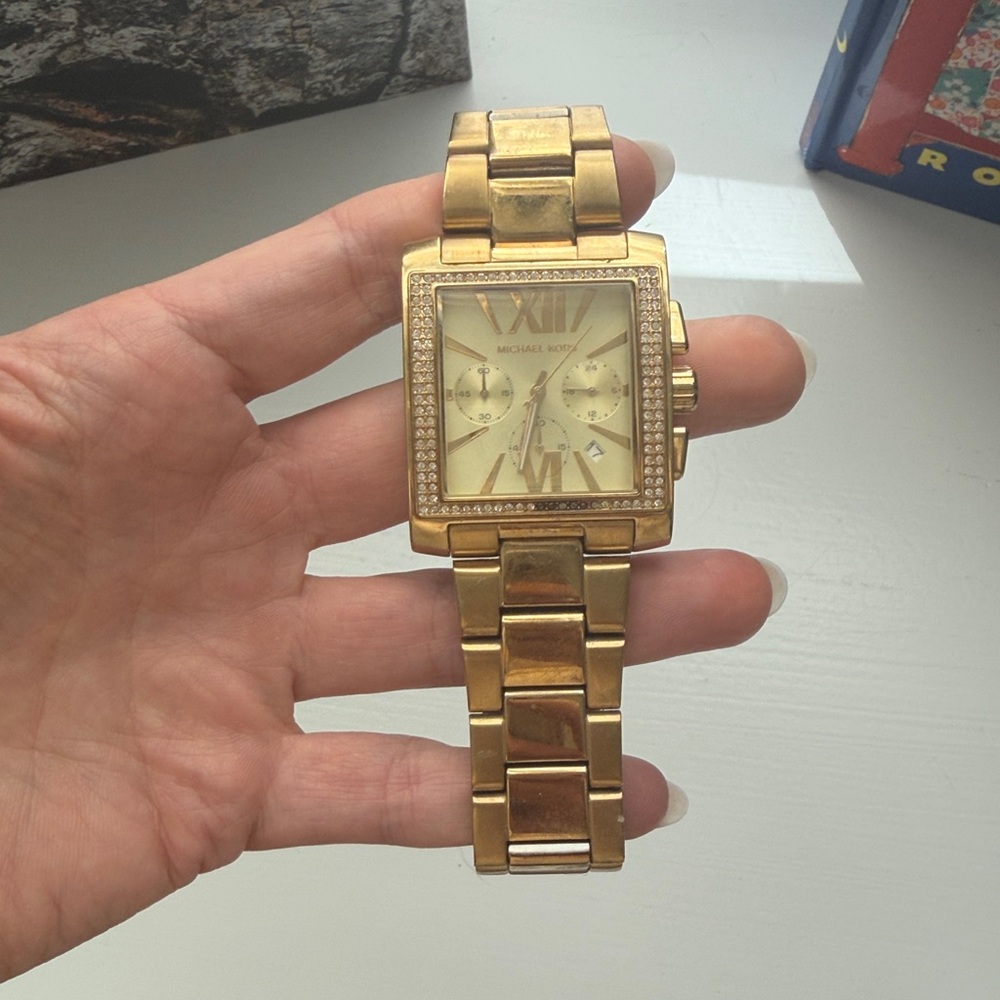 Michael Kors Gold-Tone Square Watch